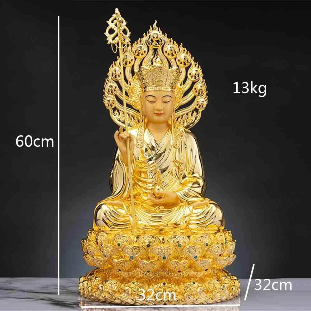 Figuras de Budas Estatua de Buda de latón con Base retroiluminada for Entrada de Sala de Estar, decoración Feng Shui, Adornos de adoración Zen Budas Decorativos(Grande)