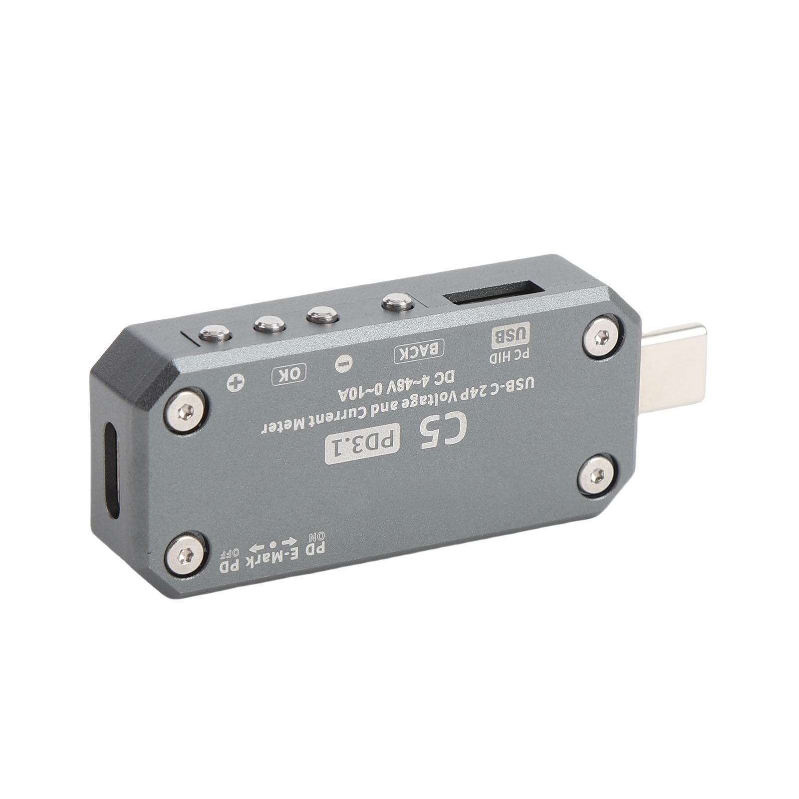 Jeffergarden Testeur de Compteur de Puissance USB C, Analyseur de qualité d'alimentation PC de Type C avec écran LCD de 1,47 Pouces, Test de Câble de Marqueur PD3.1 EPR AVS USB4 E, Processeur ARM