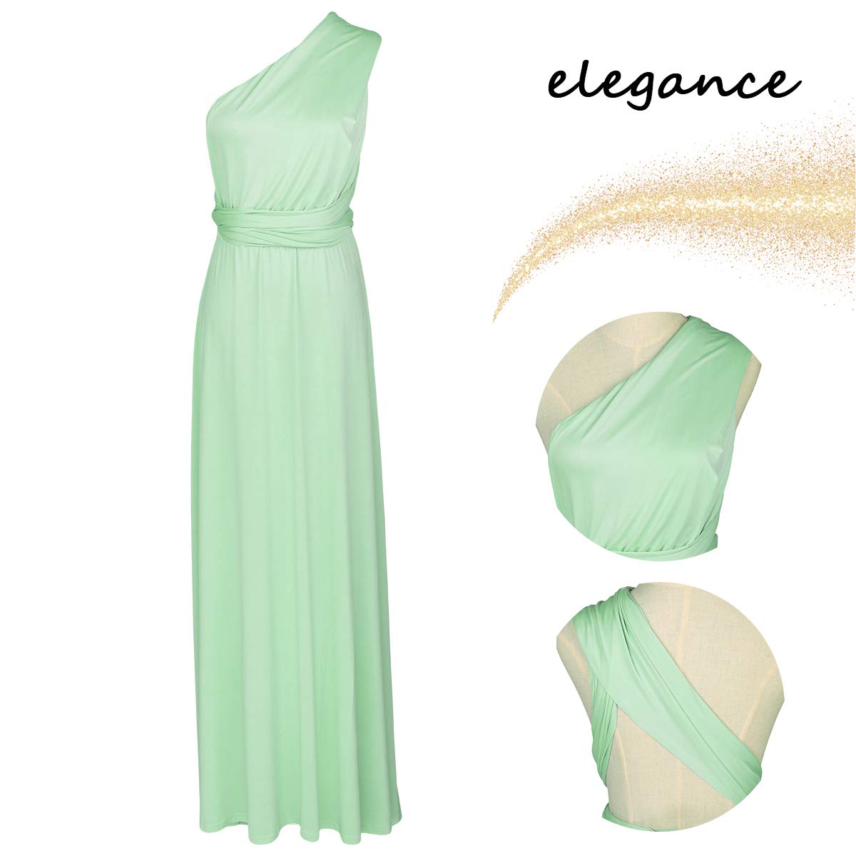 Vestido de dama de honor convertible para mujer