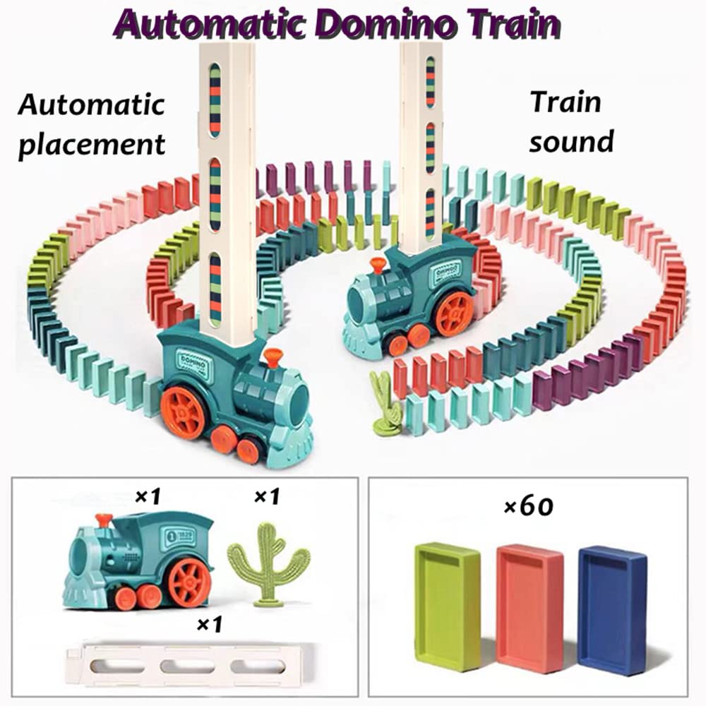 Tren De Dominó Automático Con Sonido - 60 Piezas Para Juego Creativo