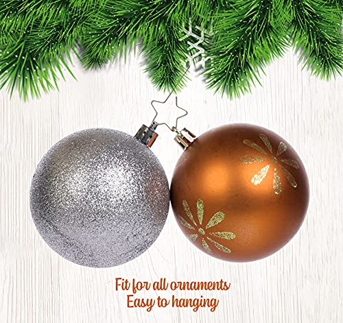 Lemonfilter 120Pcs Christmas Ornament Hooks Christmas Tree Hanger Hooks Star-Shaped Metal Ornament Hanging Hook For Christmas Tree Christmas Balls Party Decorations (Gold&Silver) #TOP2