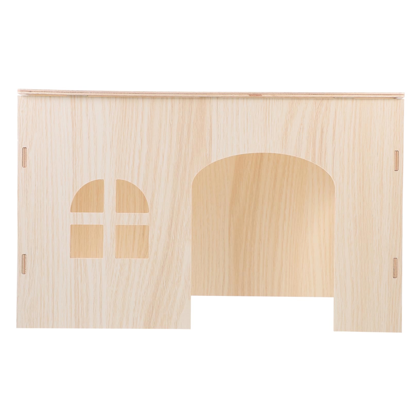 Angoily Holz Hamsterhaus Versteck für Meerschweinchen und Kaninchen Sicheres und Gemütliches Nest aus Natürlichem Beige Holz für Kleine Haustiere im Innenbereich