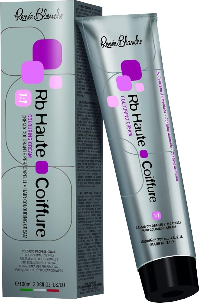 Renee Blanche Haute Coiffure Professional Hair Color 8.54 Dark Copper Red Blond 100ml Cream Infused with Shea Butter & Beeswax Permanent Hair Dye Made in Italy