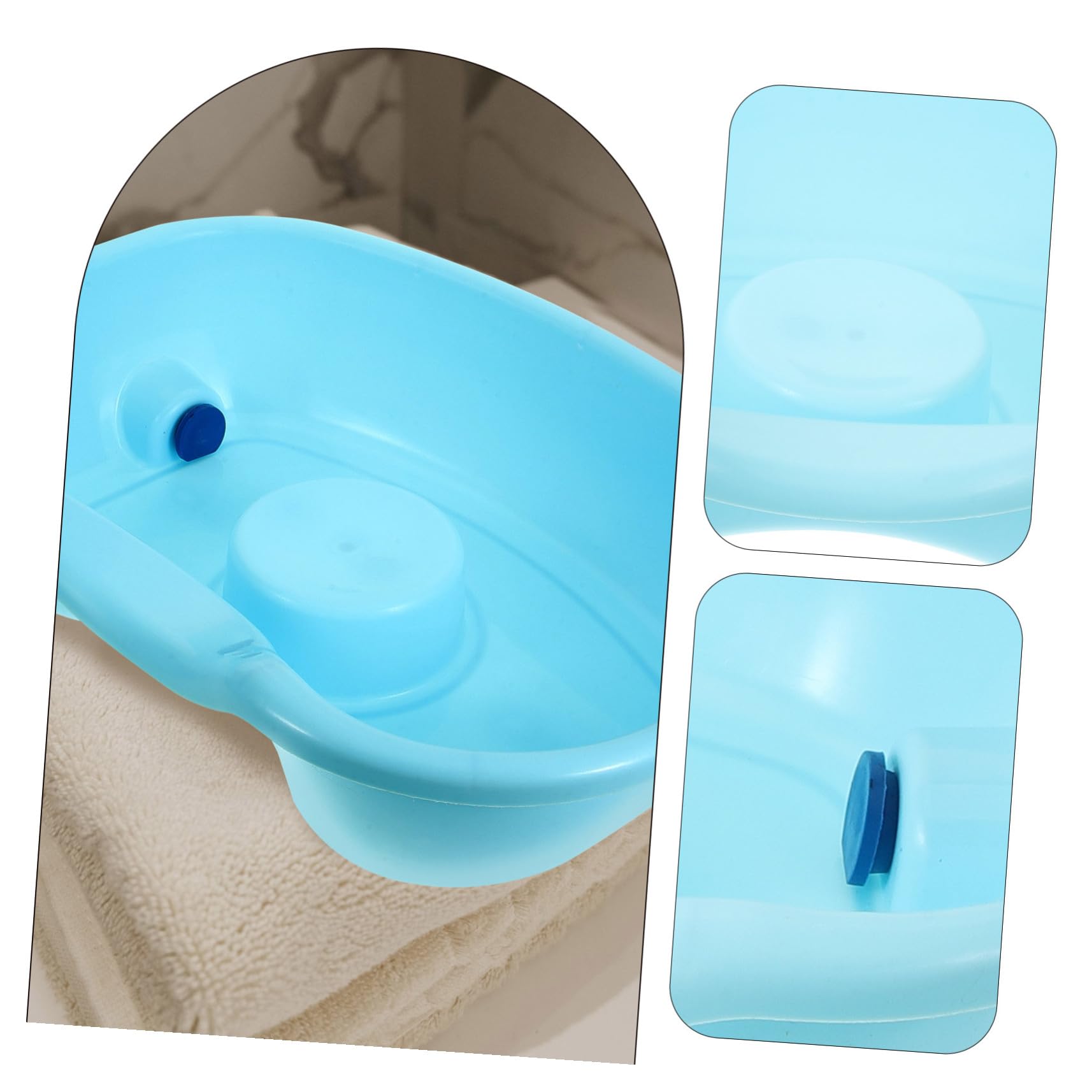 Bacinella Lavatesta in Plastica, Lavacapelli per Anziani | Lavare i Chioma da Sdraiati, Design Ergonomico, Adatta a Spalle e Collo, Uso Domestico