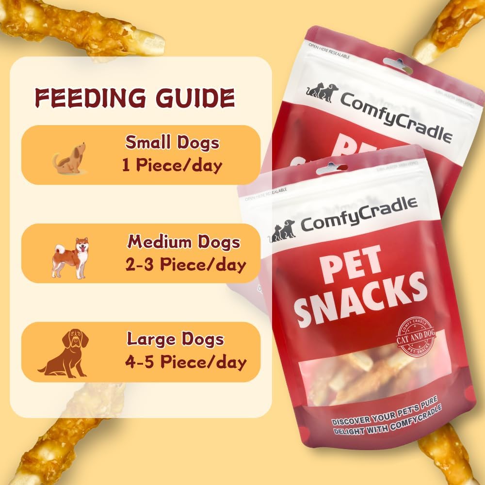Dog Chews with Real Chicken & Milk Flavor, A Wholesome & Healthy Treat for All Breeds, Long-Lasting & Easy to Digest Sticks,3 Pack x 14.11 Ounce(Pack of 3)