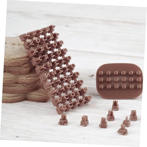 Miniatura 7 de EXCEART 2 juegos de plantillas de letras para decoración de mano, mini manualidades, mini galletas, sellos de letras, sellos de polímero, sellos de