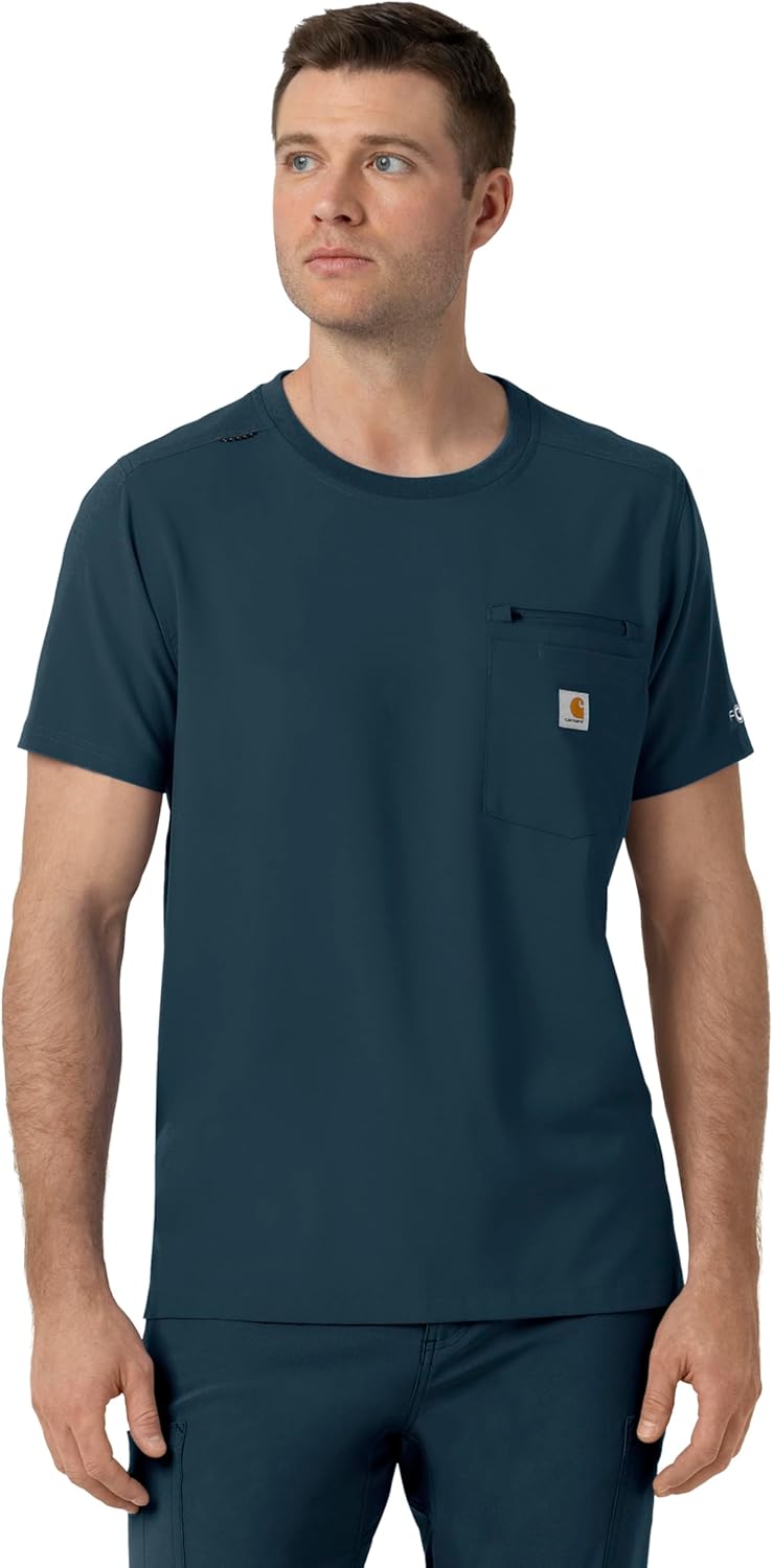 Carhartt Mens Men's Force® Cross-Flex Crew Neck Scrub Top