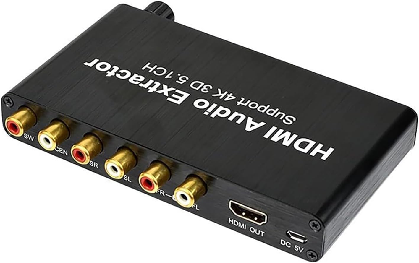 HDMI 4K Audio Digital to Analog Converter,5.1 Audio Decoder,3.5mm Headphone Output,Support Network Player, HDTV, Blu-ray DVD, DVD, PS3, DM500S, DM800HD, Etc