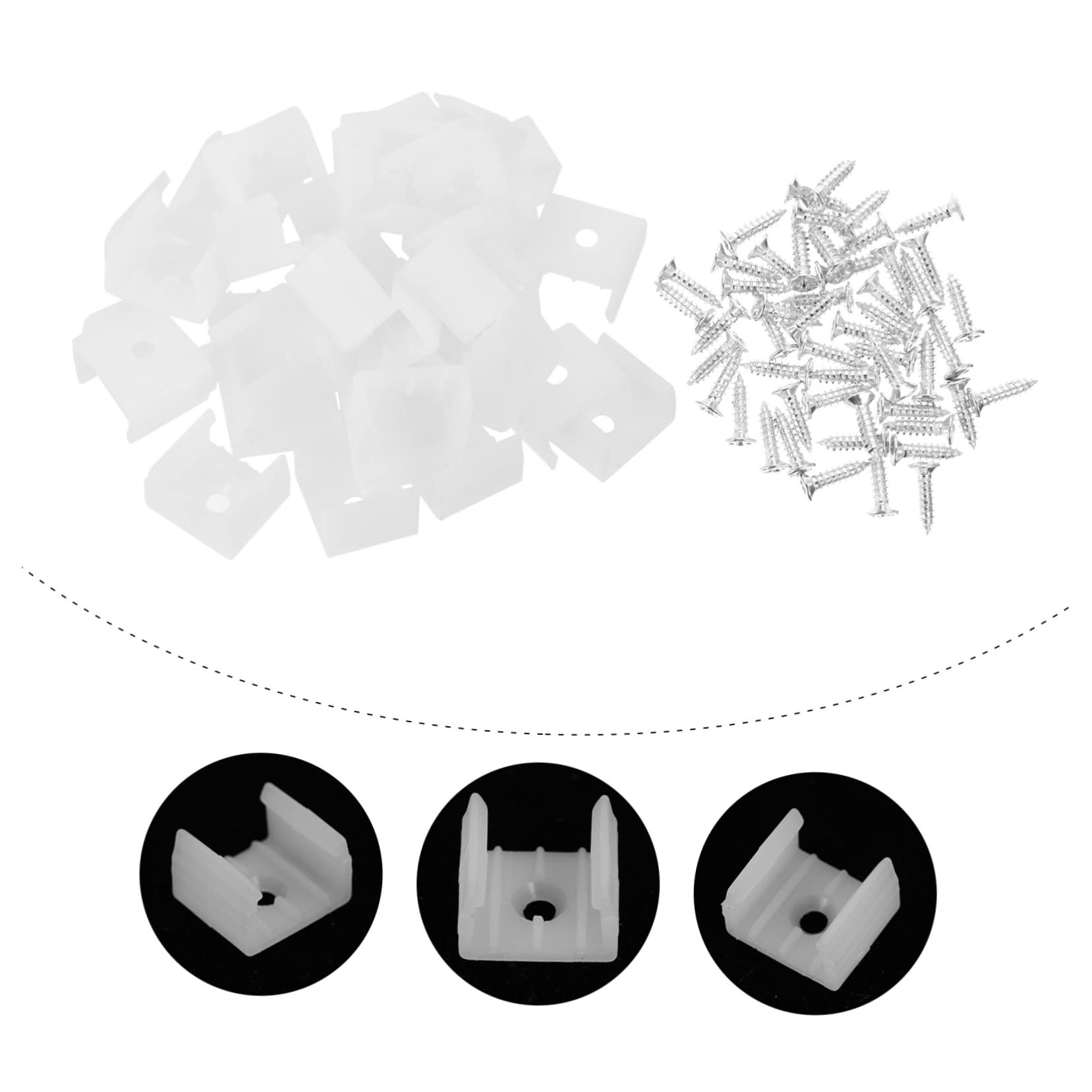 Homoyoyo Clips para Tiras de Luces LED Tipo H-014 para Sujetar y Organizar Tiras Led, Material Pp y Hierro, 100 Piezas para Salas y Gabinetes