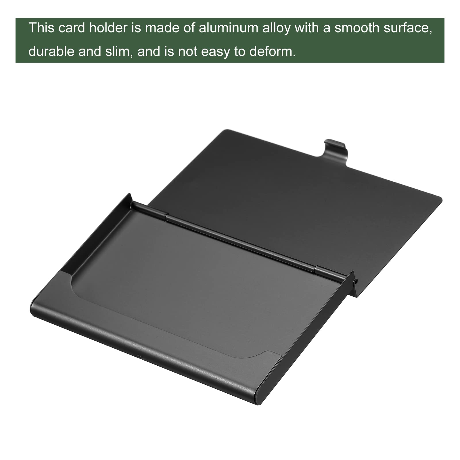 YOKIVE 2 Pcs Business Card Holder, Flip Cover Style, Black - Image 3