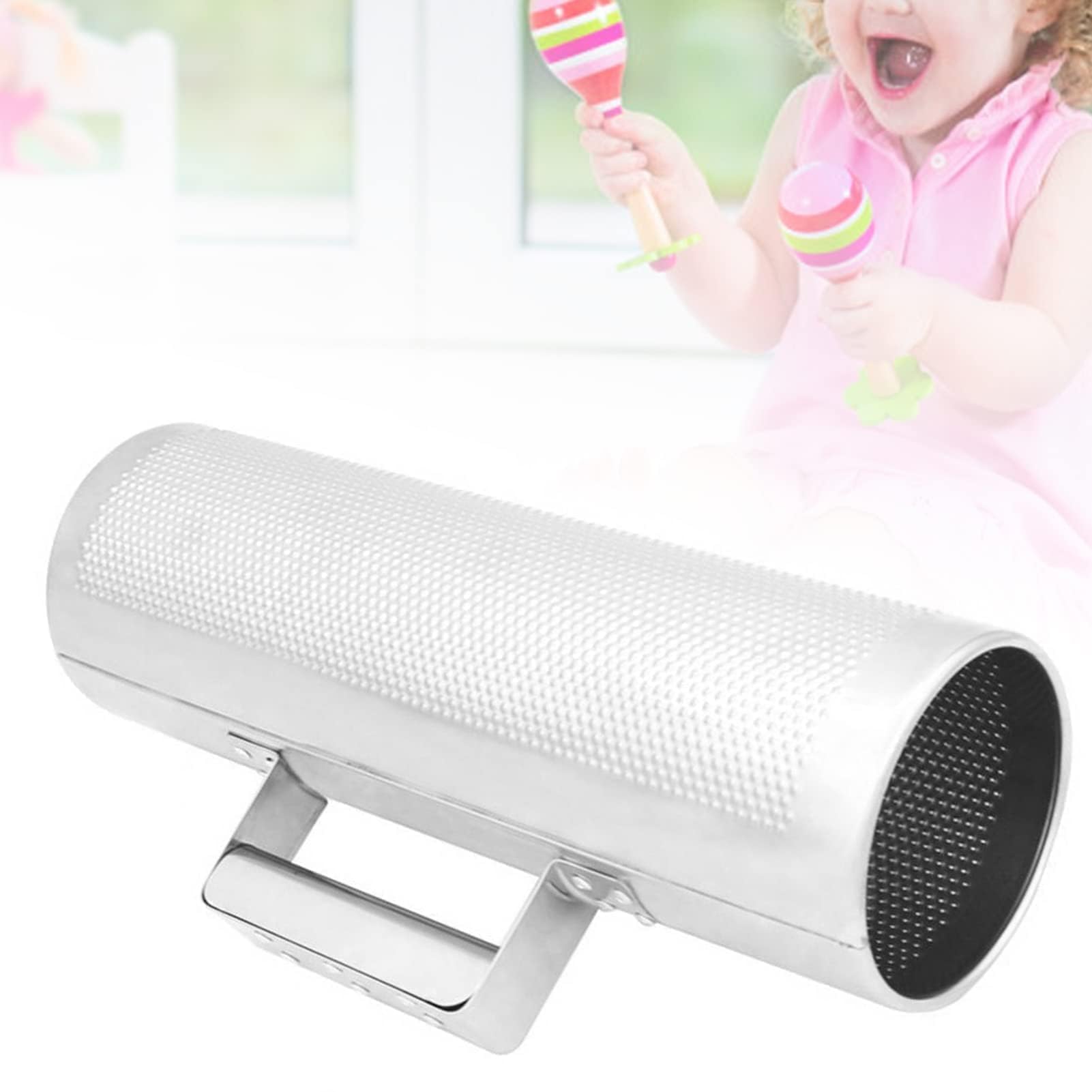 Instrumento de Percusión Guiro Shaker, Herramienta de Instrumentos Musicales Guiro de Acero Inoxidable con Raspador para Actuaciones en Vivo