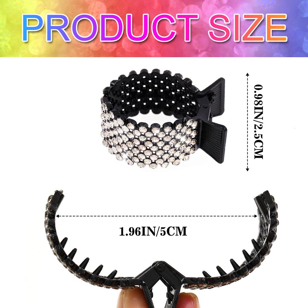 Gortin High Ponytail Claw Clips Rhinestones Metal Hair Clips Small Hair Jaw Clamps Hair Accessories for Women image 4