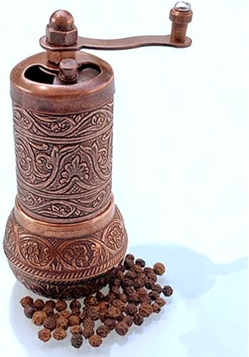 Miniatura 6 de Molinillo de sal y pimienta negra, molinillo de especias recargable, molinillo de pimienta turca vintage, molinillo de sal auténtico con grosor