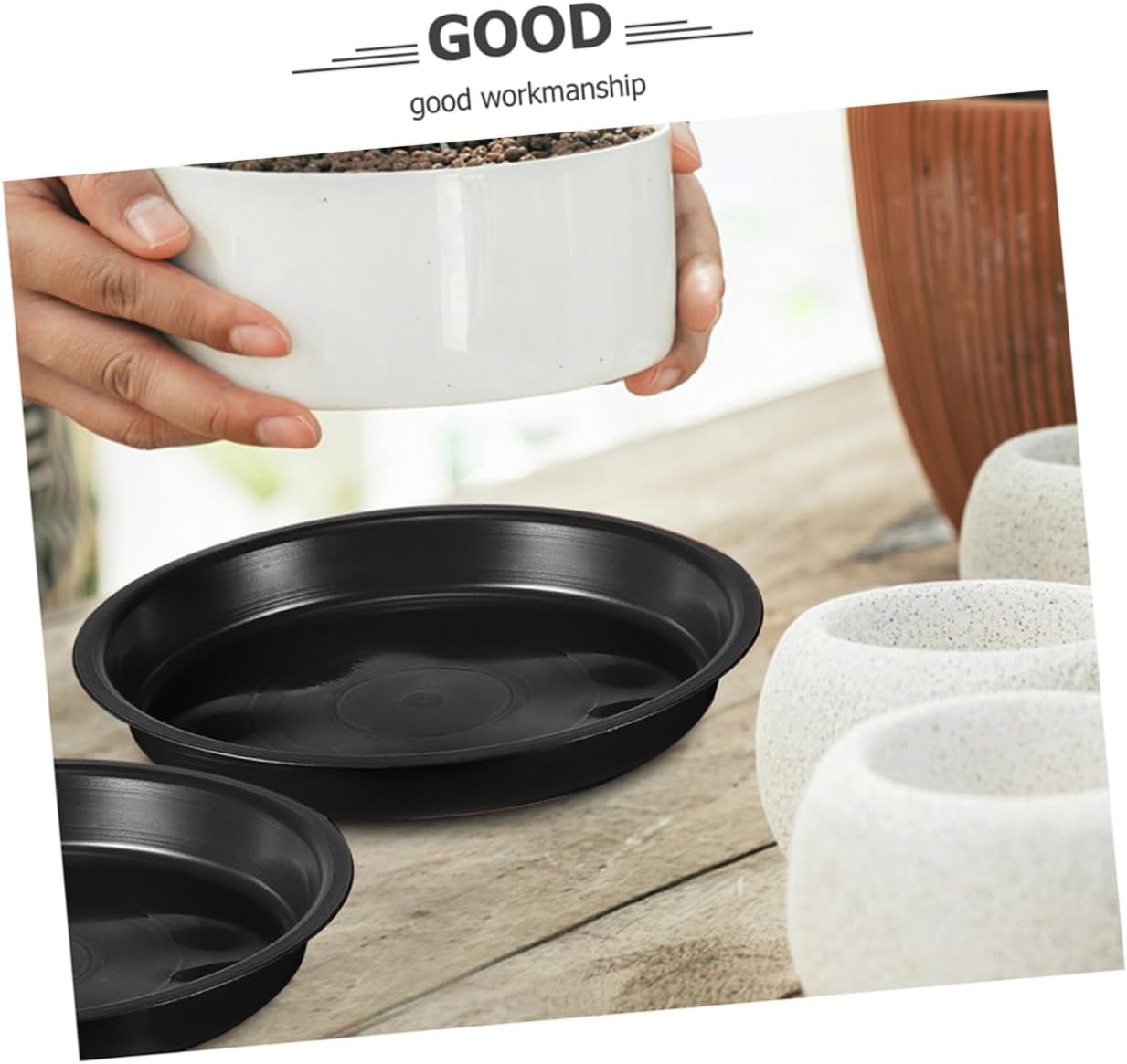 80pcs Round Plant Saucer Trays Thick Plant Trays for Pots Flower Pot Drainage Reusable Potted Accessories