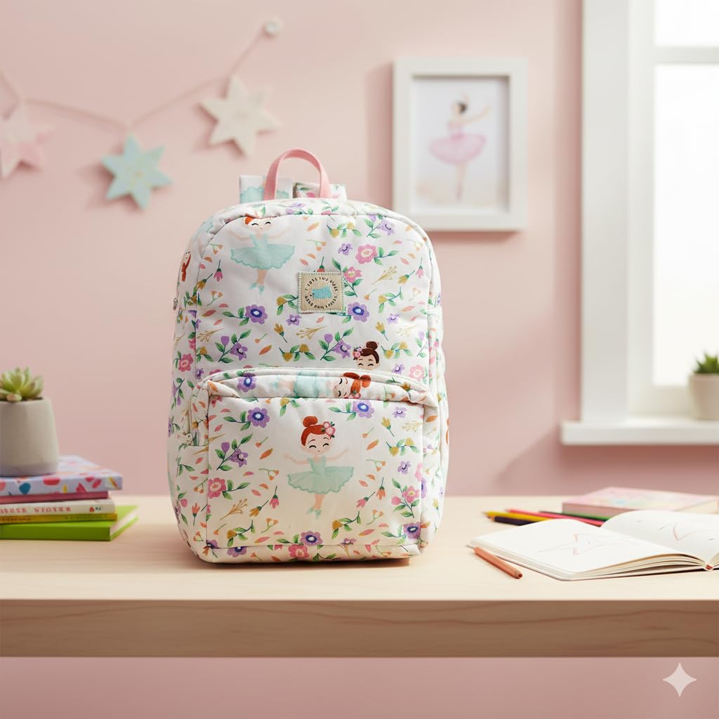 TIDY SLEEP Cute Backpack for Kids Girls Boys Toddler Backpack Preschool Nursery Travel Bag - Size (34x24) cm - Ballerina