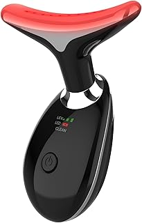 Red-Light-Therapy-for-Face and Neck, 7 Color Light Based Facial Massager, Portable Skin Care Tool (Black)