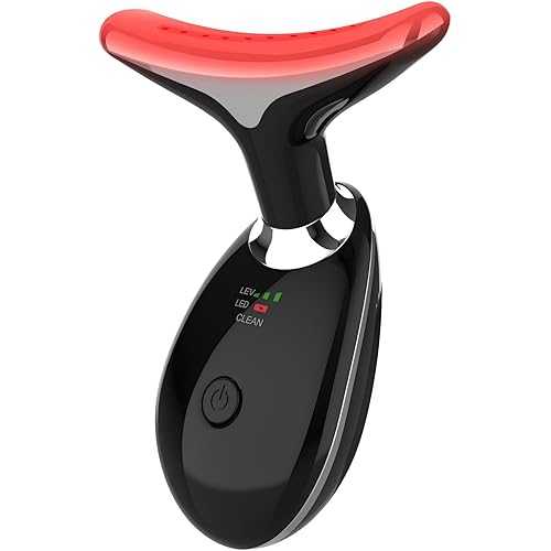 Red-Light-Therapy-for-Face and Neck, 7 Color Light Based Facial Massager, Portable Skin Care Tool (Black)