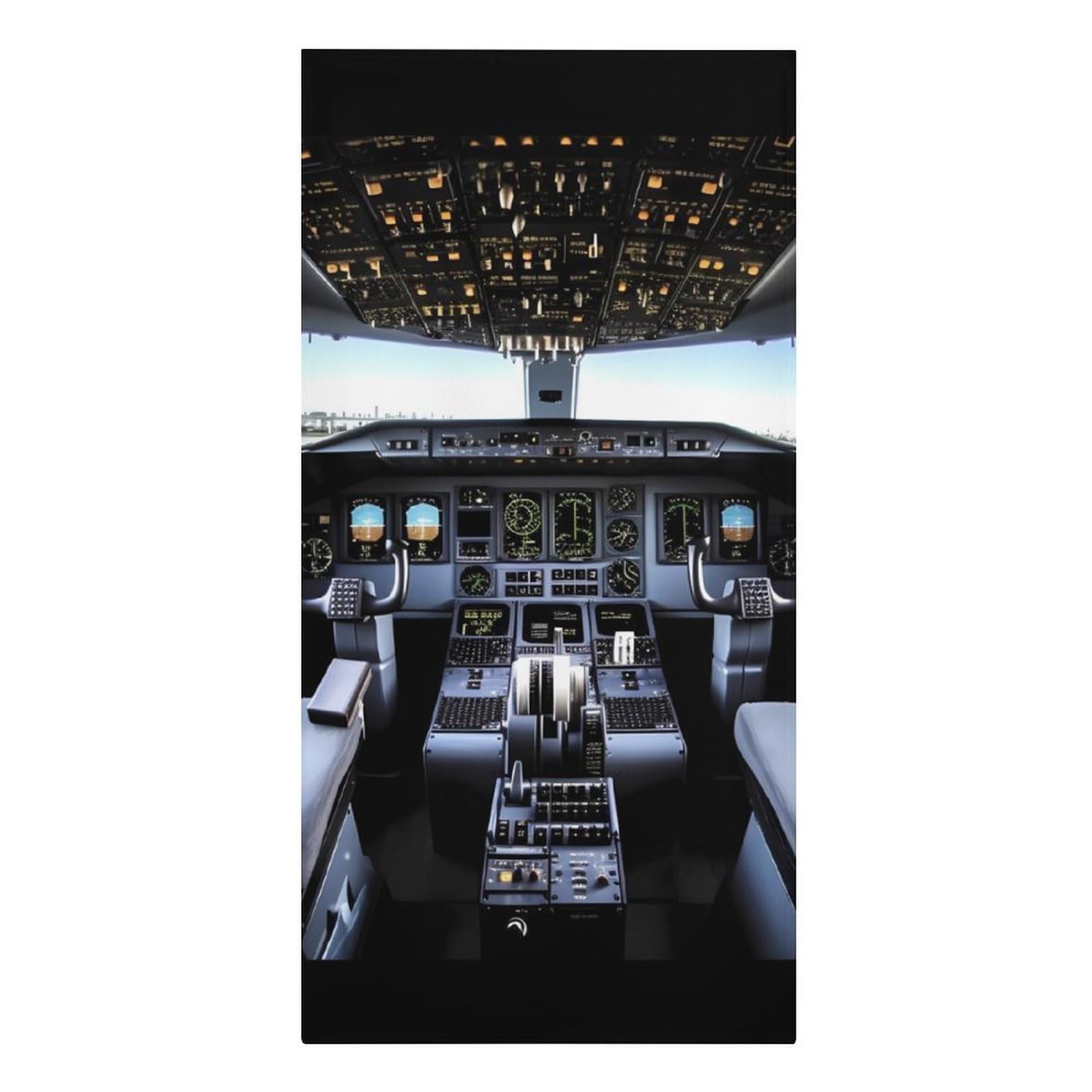 QMNLKH Airplane Cockpit Beach Towel for Women, Large Microfiber Pool Towel for Men, Absorbent Swim Towels for Home, Lightweight Bath Towels for Camping, Yoga, 30.3"x61.4"