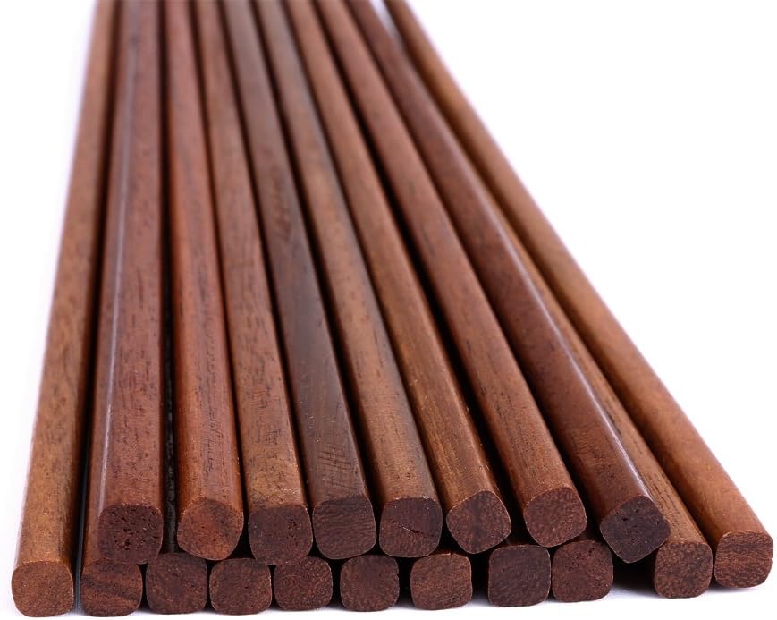10 Pairs Wooden Chopsticks Reusable Chop Sticks Dishwasher Safe Chinese Wooden Chopsticks Handmade Chopstick Natural Health for Cooking Eating Restaurants ,Korean & Japaness Style,Portable Long Brown