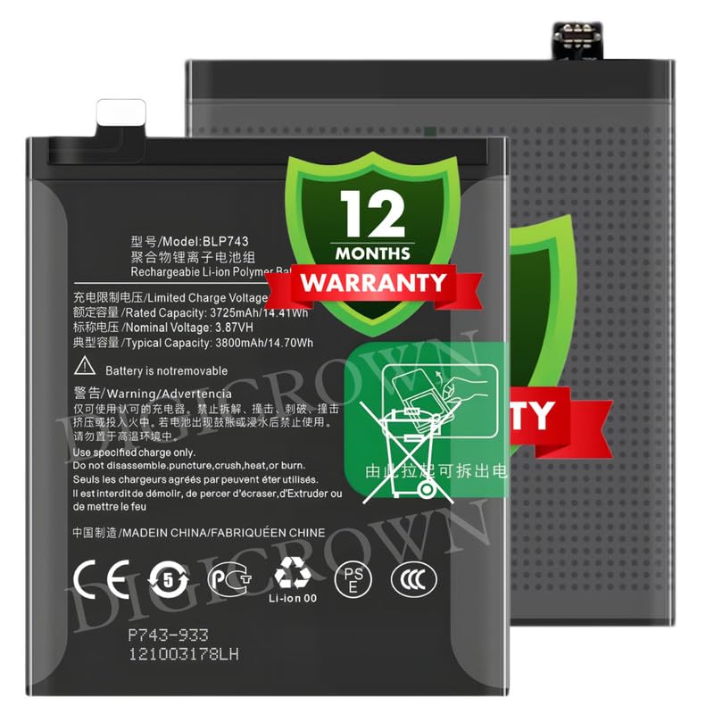 Image of Original BLP743 Battery Compatible for OnePlus 7T (HD1900, HD1901, HD1903, HD1905, HD1907) - (3800mAh) - 1 Year Warranty