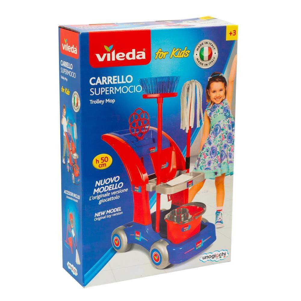 Grandi Giochi - Vileda Maxi Carrello Pulizie, 5 Accessori Inclusi - VLE00000