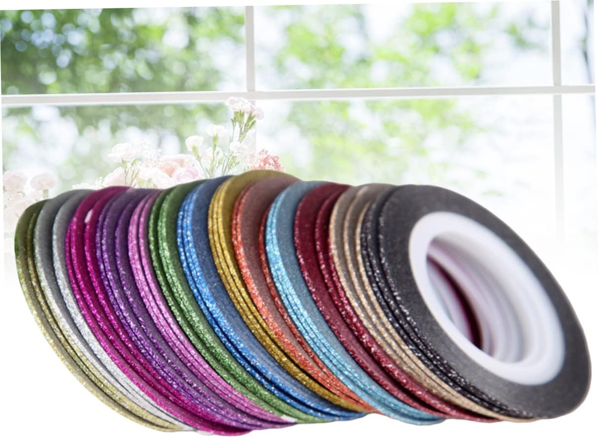 Frosted Nail Art Line Sticker Tape 52 Pieces Nail Art Tape Set DIY Sticker Shining Line for Women