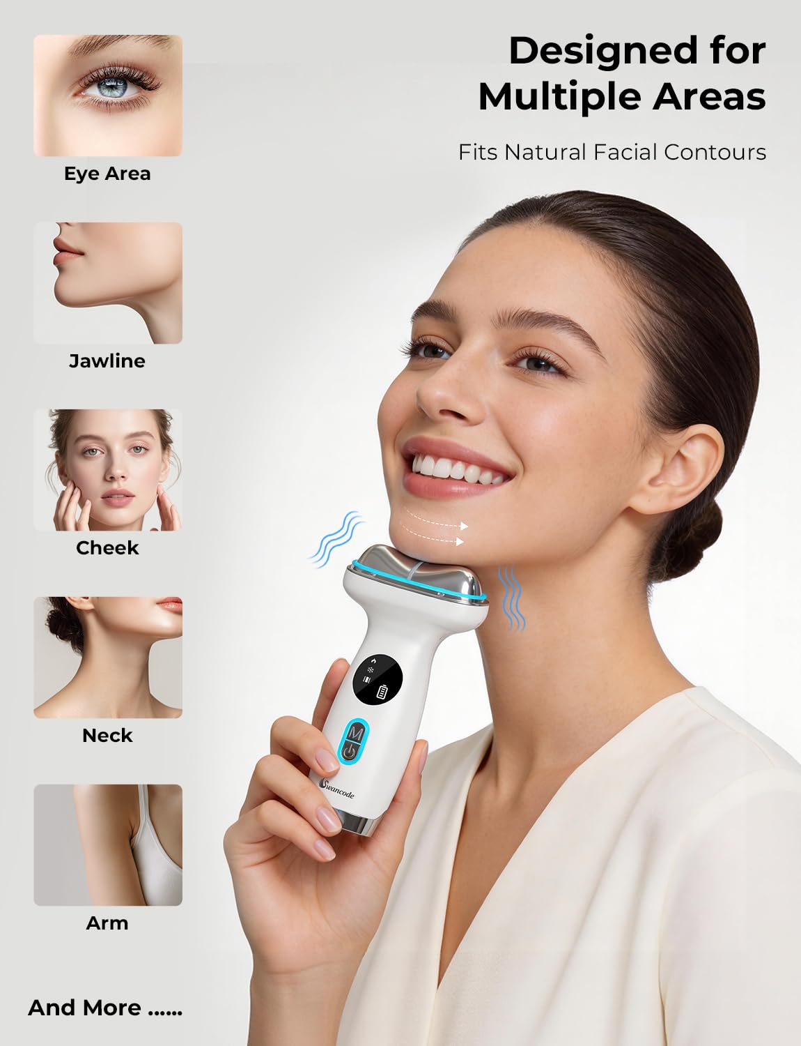 Cold & Heat Red Light Therapy with Serum - 7-in-1 LED Face Sculpting Tool for Depuffing, Sculpting, Lifting, Hot Electric Gua Sha & Cold Depuffing Wand for Face, Neck & Eye Area, Face&Neck Massager