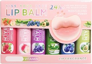 Aislor 6-Piece Moisturizing Lip Balm Set, Fru...