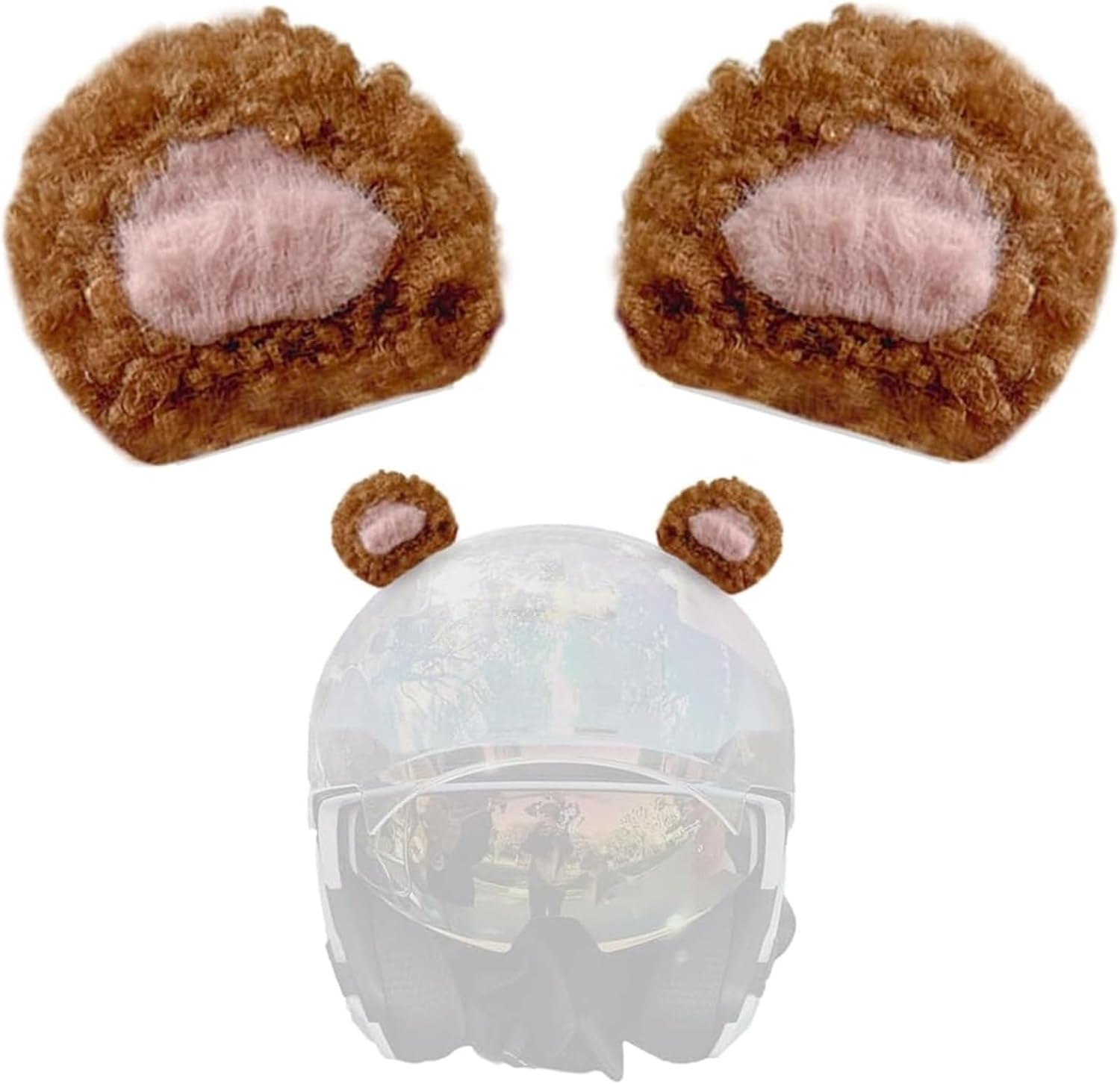 1 Pair Bear Ears Helmet Decor, Adorable Helmet Accessories for Ski, Bicycle & Motorcycle Helmets, Soft Ear Attachments