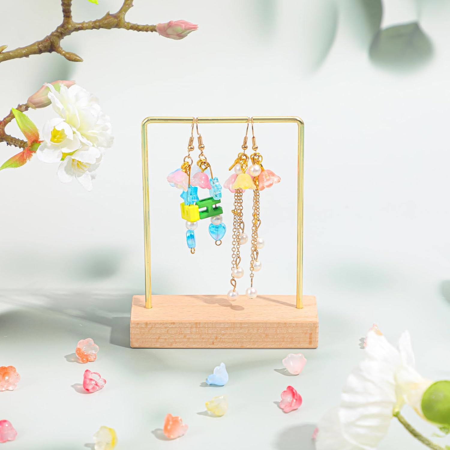 120 Pcs Glass Bellflower Beads for Jewelry Making, Colorful Trumpet Flower Beads Gradient Clear Cute Bead with Hole for Bracelets Necklaces Earrings Beading Project - Image 7