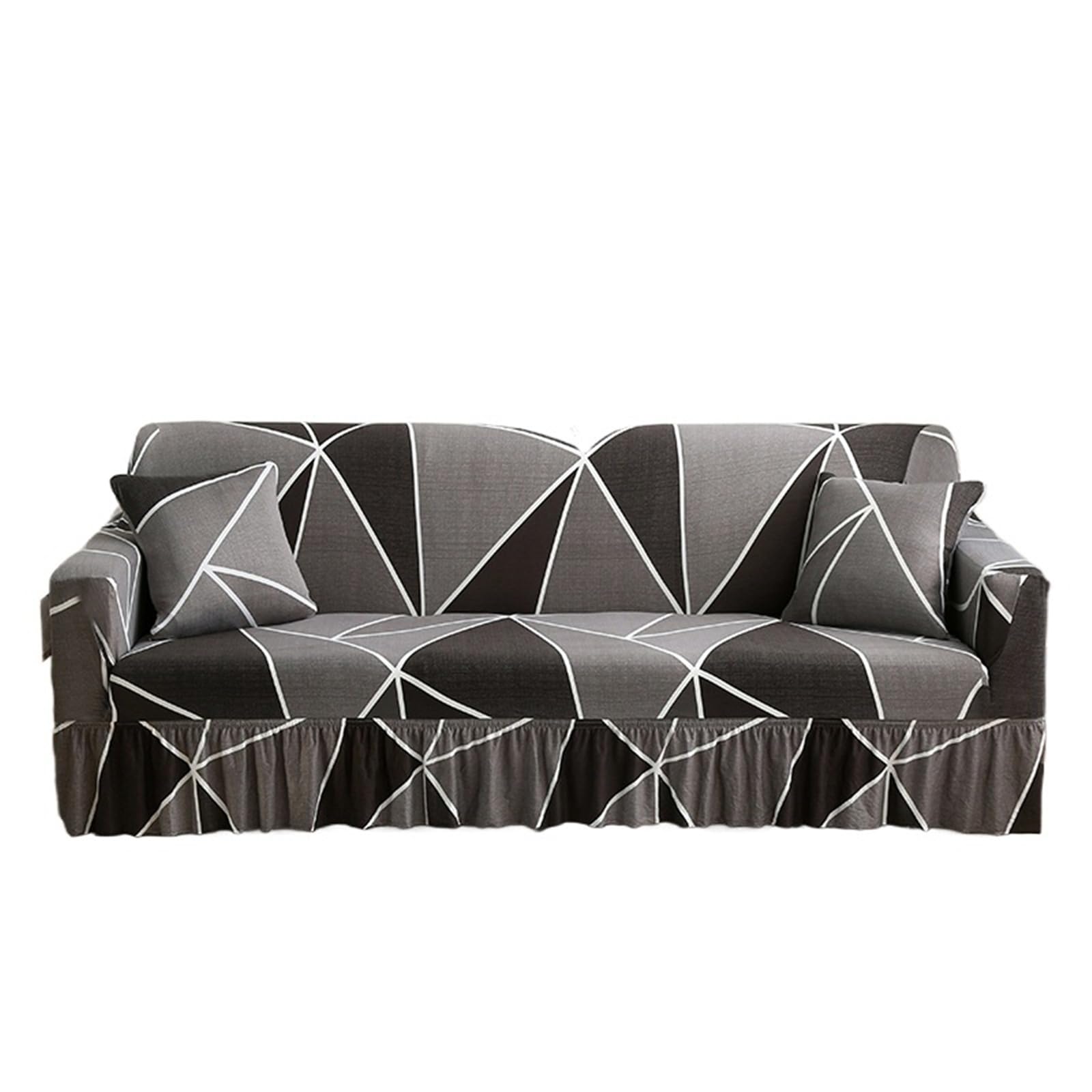 GCYEIDMA Skirt Sofa Cover 1/2/3/4 Seater Sofa Couch Cover with Skirt Washable Elastic Stretchable Easy Fit Universal Furniture Protector(Color 28,3-seater(190-230cm))