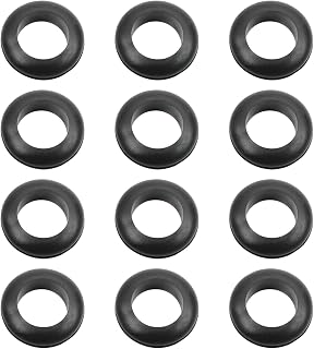 Bettomshin 50Pcs Rubber Grommet 18mm Inner Dia Oil Resistant Armature Rubber Grommets for Wiring Cable Black