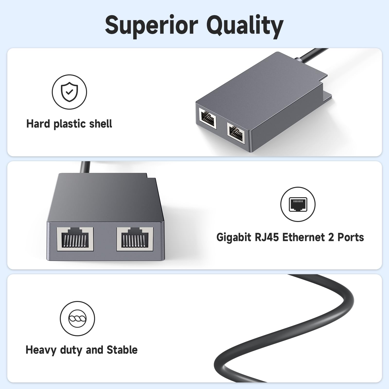 Adaptateur Starlik Ethernet, Starlik V2 de Deux Ports à RJ45 Gigabit de Linkoostar Rápida 2 Dispositifs Réseau Simultanément WiFi Extender Hub | Jusqu'à 1 Gbps