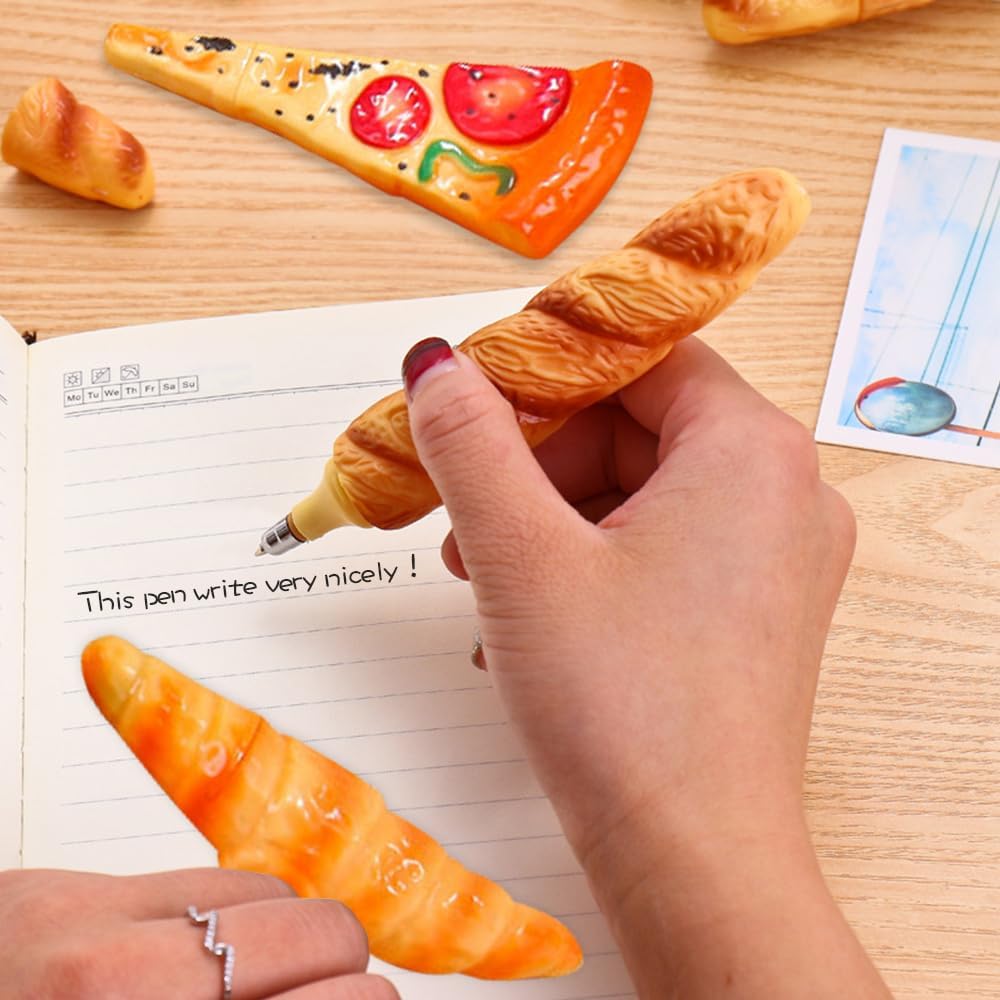 Novelty Ballpoint Pens, 4PCS Fast Food Shaped Funny Pen, Baguette image 3