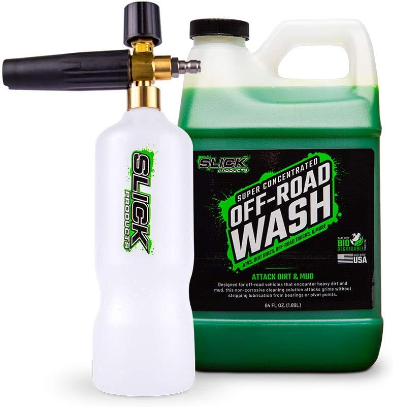 Slick Products Off-Road Wash (64 oz.) + Pressure Washer Foam Cannon Bundle - Super Concentrated Bike