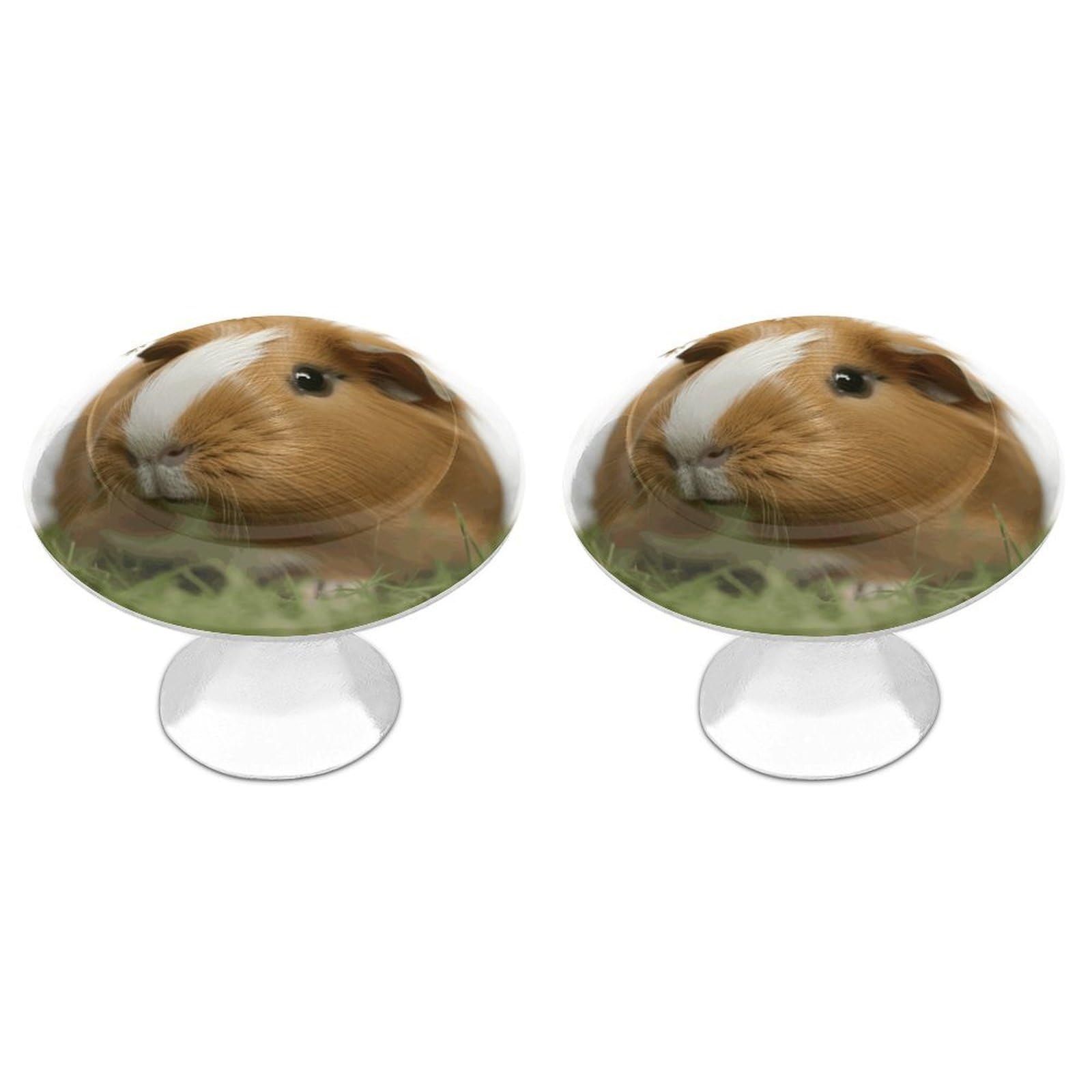 Fekiloot White Guinea Pig Cabinet Knobs For Kitchen Ornament, Round Zinc Decorative Drawer Pulls For Cabinets Trendy, Dresser Drawers Pulls Bathroom Dresser Knob With Screw