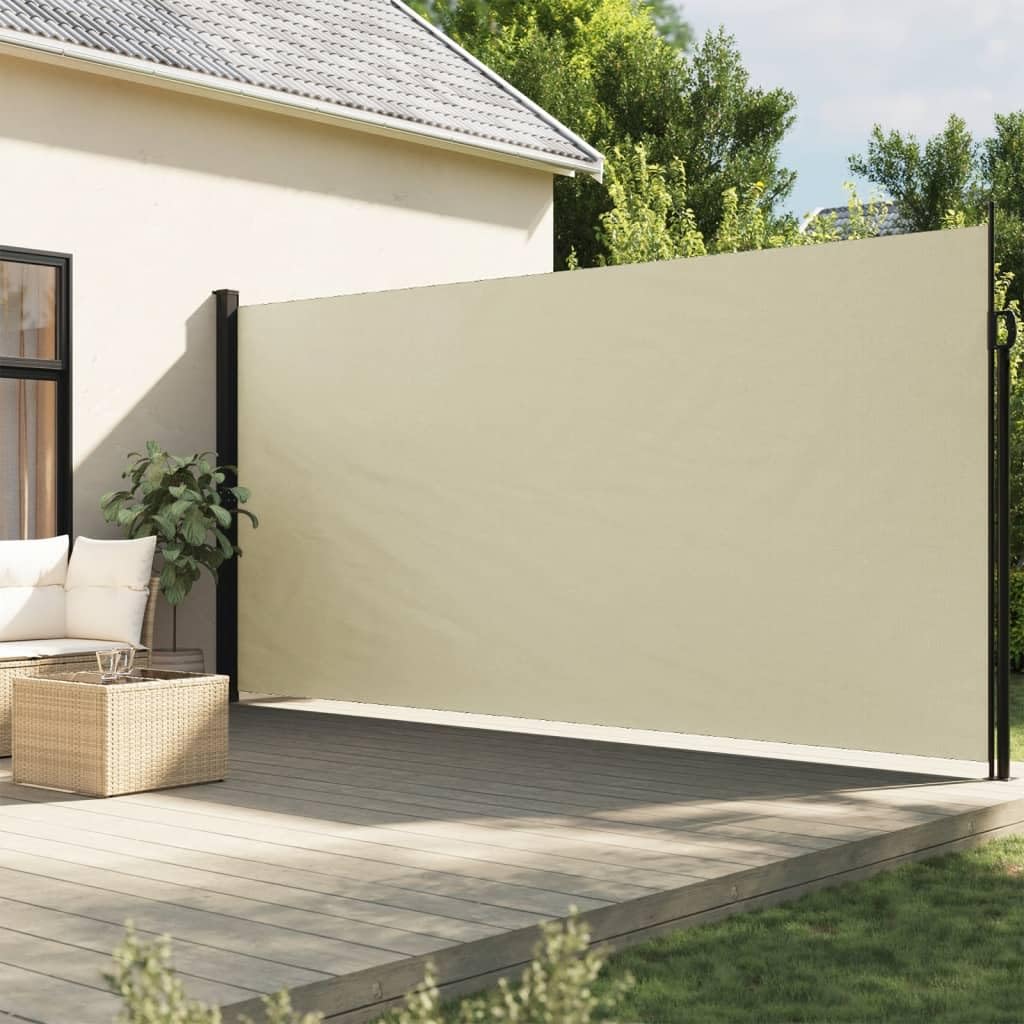 Chowany baldachim boczny kremowy 220x600 cm, baldachim balkonowy, markizy zewnętrzne taras, markizy okienne, markizy pionowe zewnętrzne - 4004565
