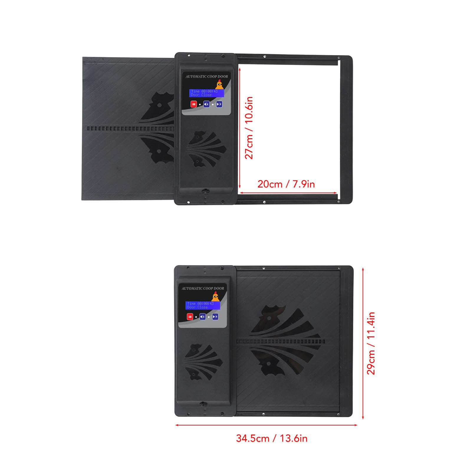 Porta Automatica per Pollaio, Robusta Porta USB Programmabile e Programmabile per Pollame, Protezione e Sicurezza per Polli, Anatre, Oche, Realizzata in Plastica Resistente 13,6 X 11,4