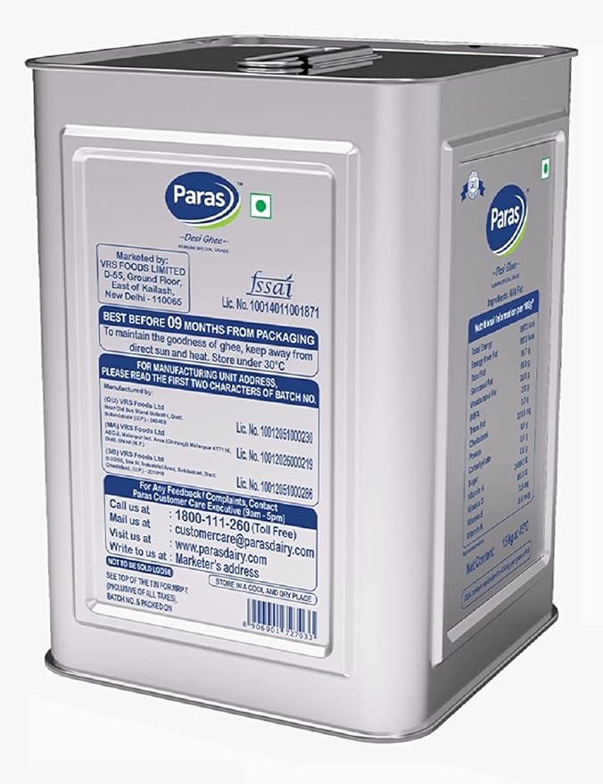 PARAS DESI GHEE 15 Kg Tin Amazon.in Grocery & Gourmet Foods
