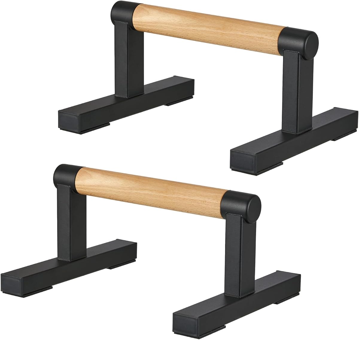 T Shape Floor Stand Wood Push Up Handle Bars for Men, Strength Training Pushup Stands Parallettes Bars with Sturdy Metal Bracket for Calisthenics, Fitness, Gymnastics, Workouts, Calistenia