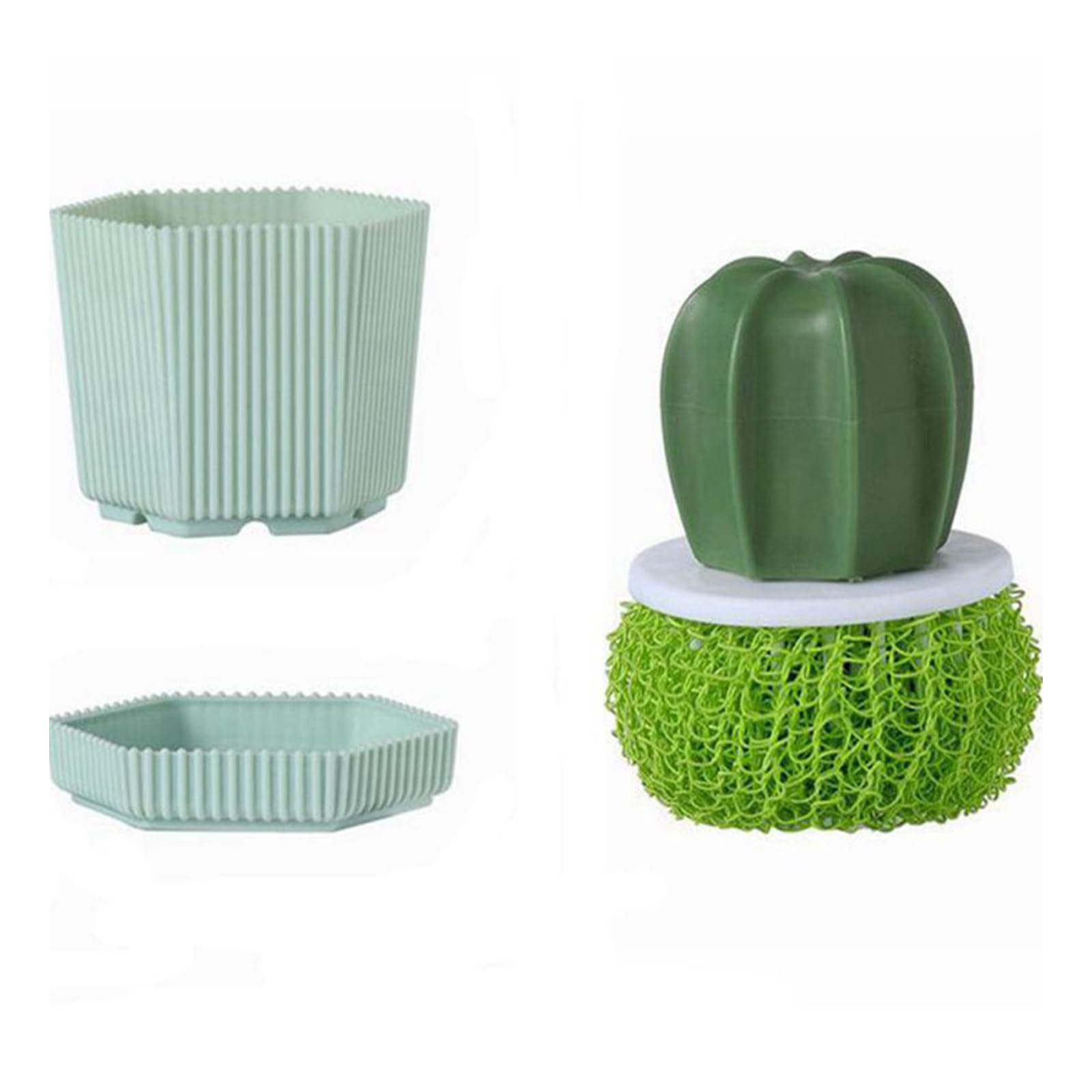 TQUXNGA Cactus Shape Kitchen Cleaning Brush with Ergonomic Handle Efficient Scouring for Cookware Dishes Pans Sinks Dishes Cleaning
