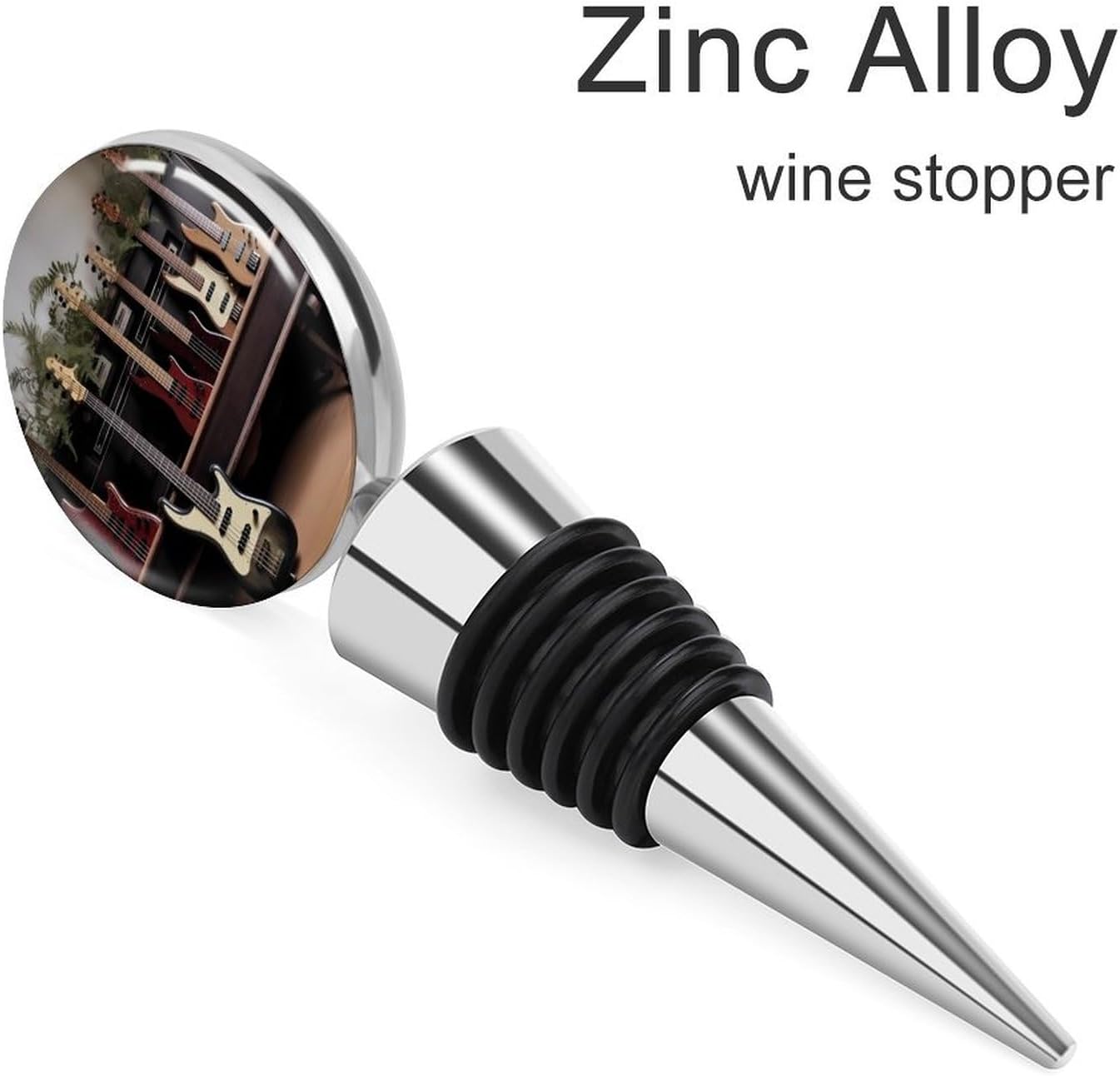 Guitar Bass Music Musical Instruments Wine Bottle Stopper Reusable Wine Seal Stopper, Decorative Bottle Sealer Keep The Wine Fresh, Is An Ideal Wine Accessory Gift image 3