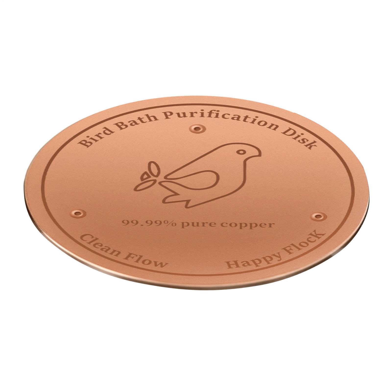 Genérico Copper Bird Bath Disc Cleaner, Triple Point Support Water Plate, Anti Algae Copper Cleaning Disc for Outdoor Birdbath Maintenance, Durable Garden Pond Accessory, Patio Yard Lawn Water