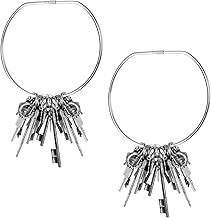 HASLED 150mm Anneau Metallique, 2 pcs Porte Cle, Porte Clef Anneau pour L'affichage de Sacs, Foulards et Accessoires de Mode pour les Magasins, les Stands de Vente ou la Maison