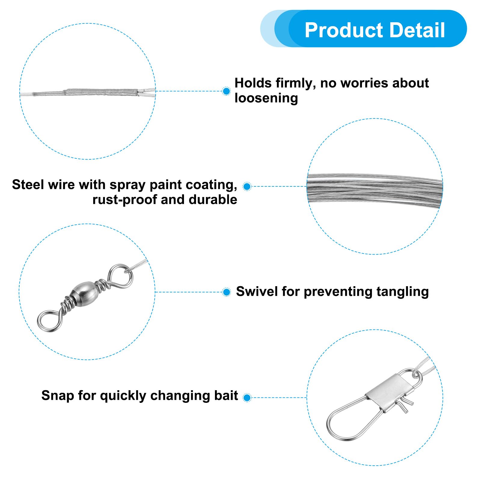 PATIKIL Fishing Wire Leaders 12" - Image 4