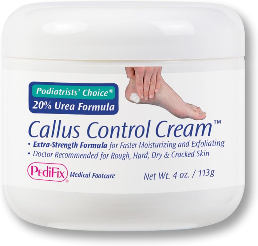 Pedifix Podiatrists’ Choice 20% Urea Callus Control Extra Strength Foot Cream 4 Oz. (113g) – Professional Treatment for Dry, Cracked Feet, Callus & Foot Care Relief
