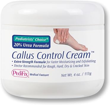 Pedifix Podiatrists Choice 20% Urea Callus Control Extra Strength Foot Cream 4 Oz. 113g - Professional Treatment for Dry, Cracked Feet, Callus & Foot Care Relief