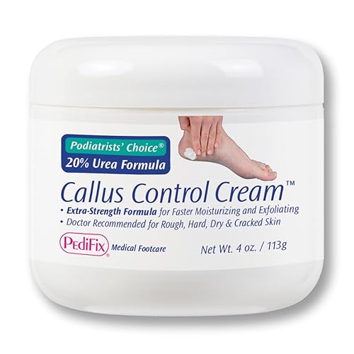Pedifix Podiatrists' Choice - Crema para pies extra fuerte con control de callos urea al 20%, 4 onzas (3.99 oz), tratamiento profesional para pies