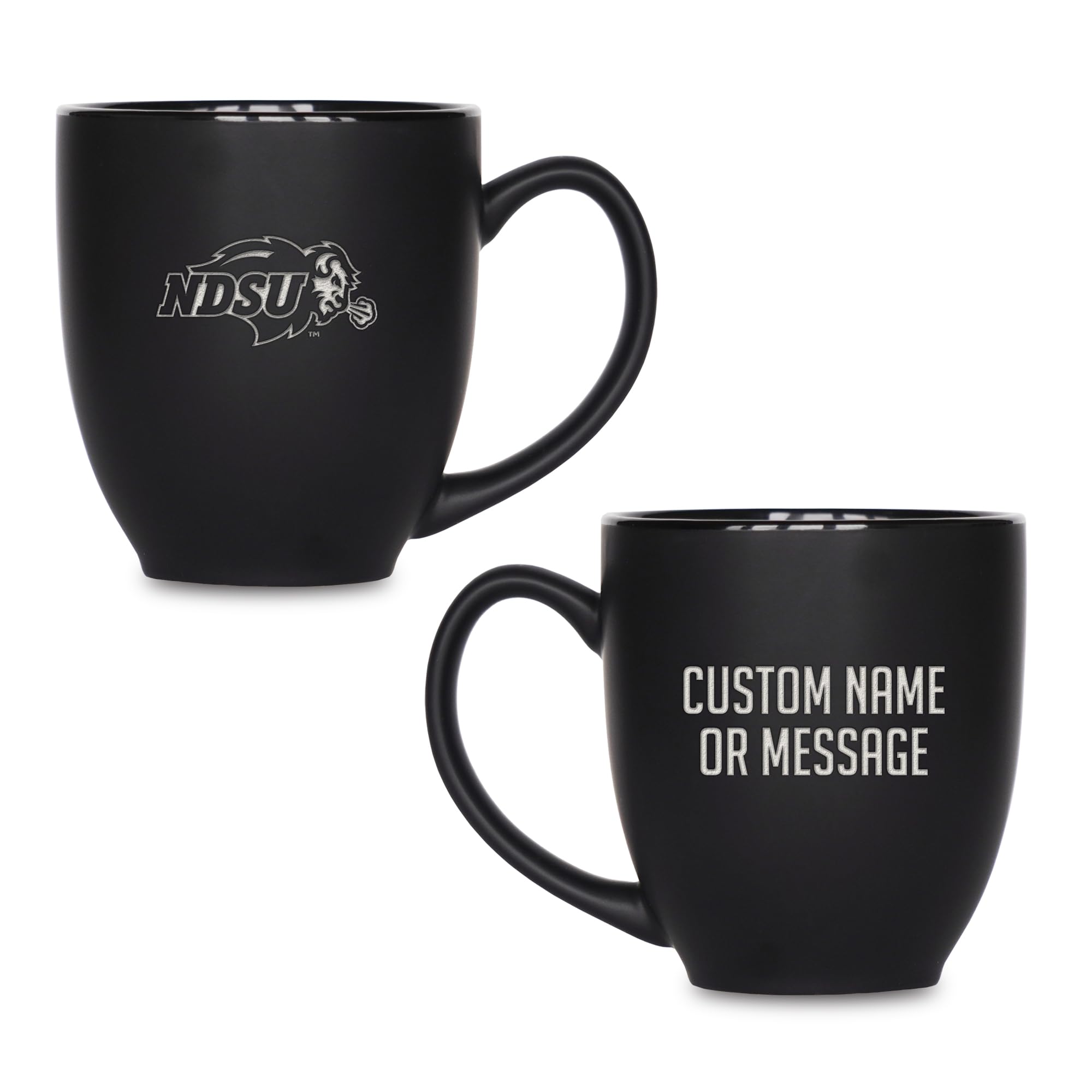 Rico Industries NCAA Primary 15-Oz Personalized Matte Black Bistro Mug - for Hot or Cold Drinks
