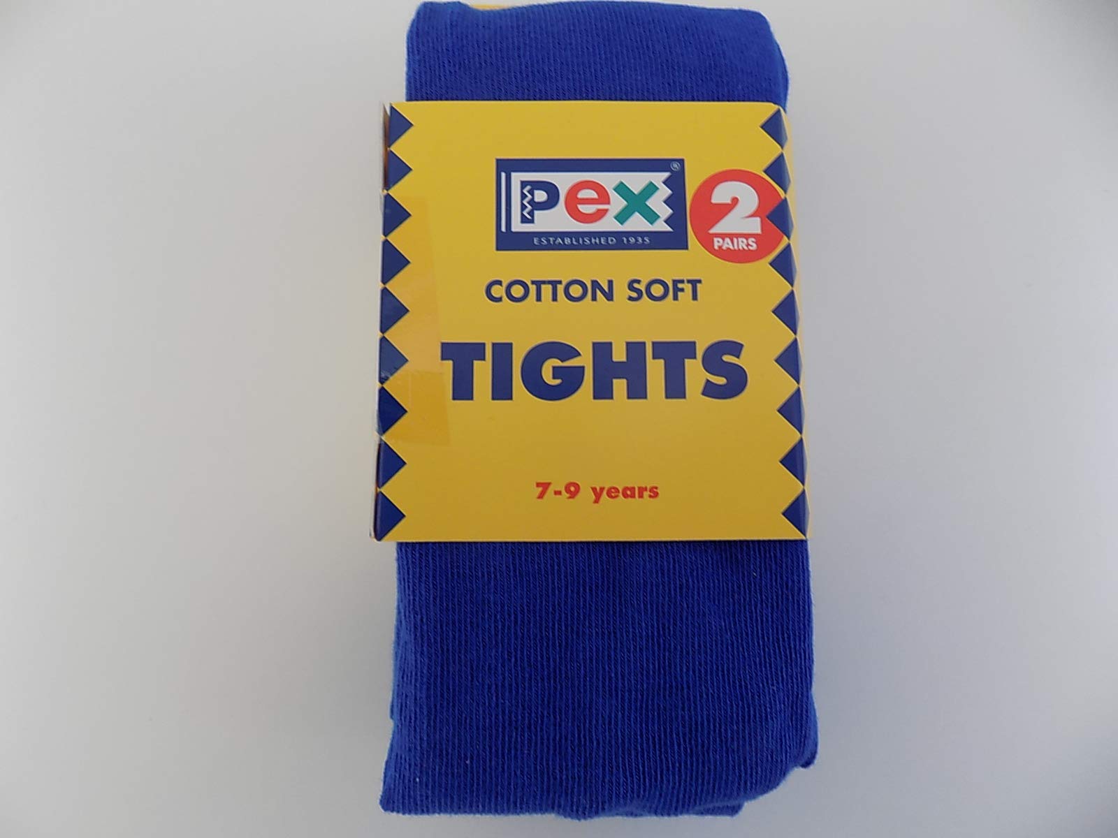2 Pair of Pex Cotton Soft Tights Colour Royal Blue (7-9 Years)